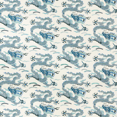 Kravet Couture ZEN DRAGON.5.0 Zen Dragon Multipurpose Fabric in White , Blue , Indigo